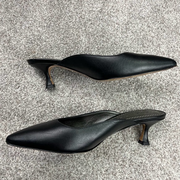 Beautiful Coach Black mule kitten pumps size 7.5 - Picture 3 of 9